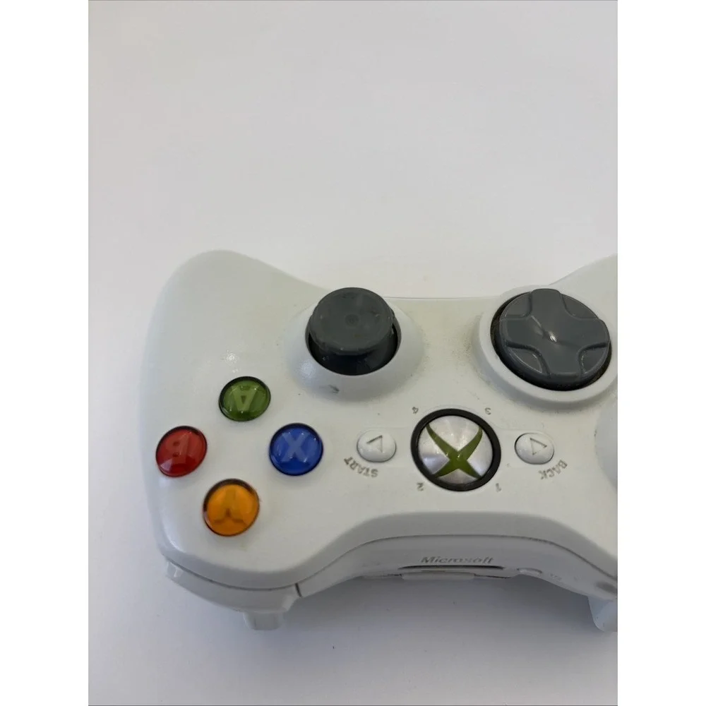 Official Microsoft Xbox 360 Wireless Controller White OEM Tested No Back Cover